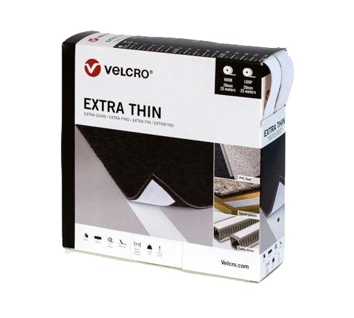 VELCRO® EXTRA FINO USO GENERAL ADHESIVO 20mm X 25mt - BLANCO