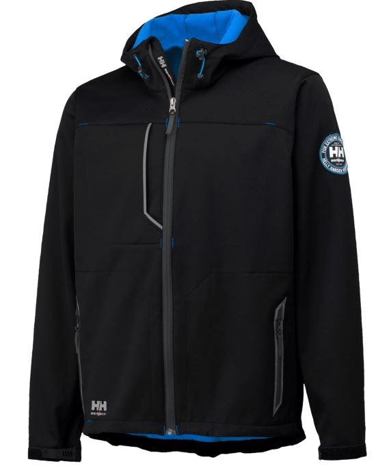 CHAQUETA SOFTSHELL HH LEON NEGRO/AZ T-XXL(74012)--OUTLET--