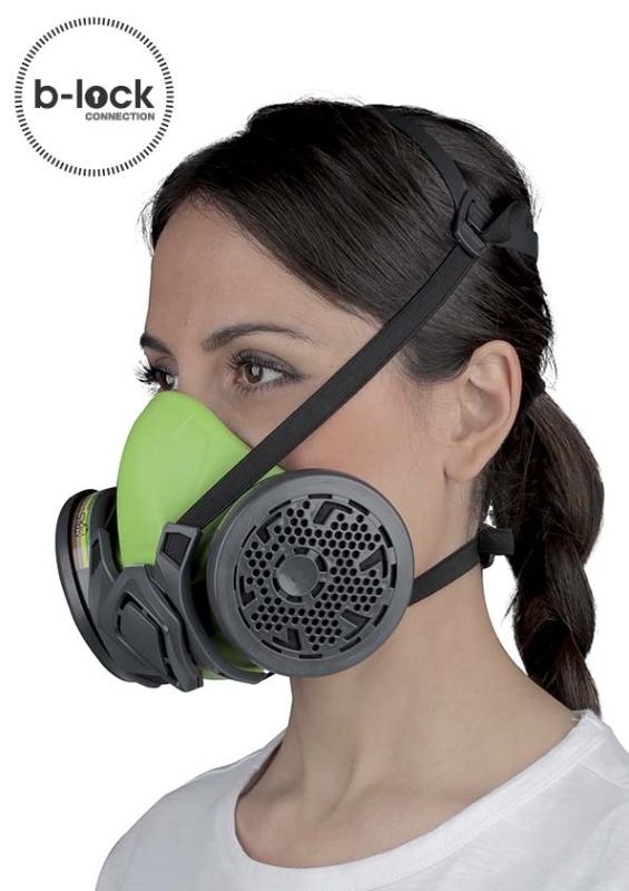 Mascarilla con respirador de cara completa, utilizada para pintar pintura,  vapor y polvo orgánicos, mascara pintura Dos tipos de conectores