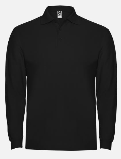 POLO MANGA LARGA ALGODON NEGRO (6635 EST