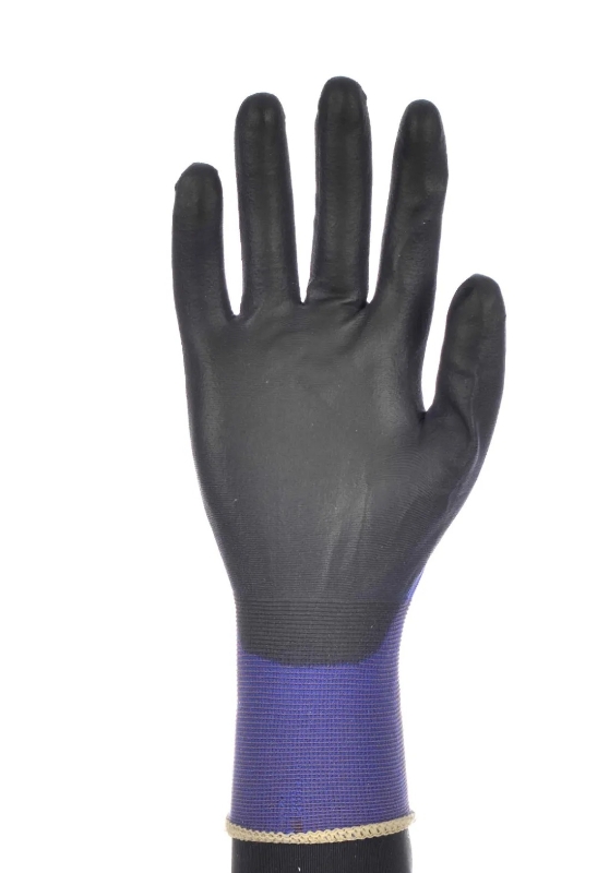 GUANTE NYLON PU AZUL/NEGRO 112X TACTIL T