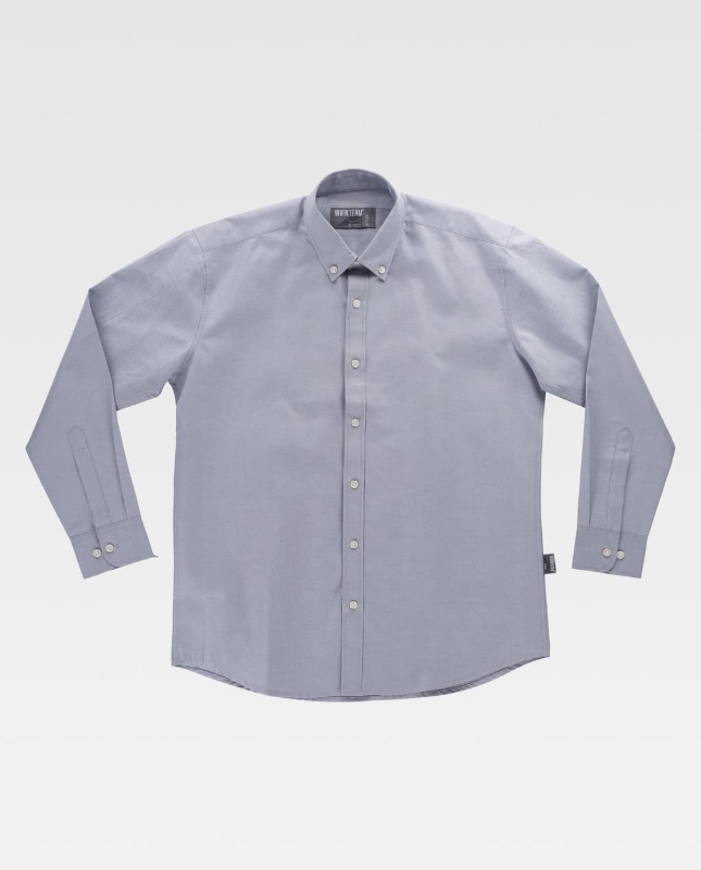 CAMISA MANGA LARGA OXFORD GRIS CLARO (B8