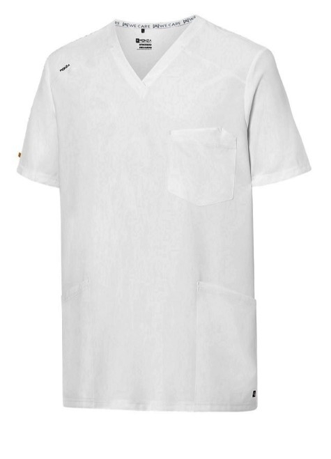 CASACA MANGA CORTA  BLANCA UNISEX CUELLO