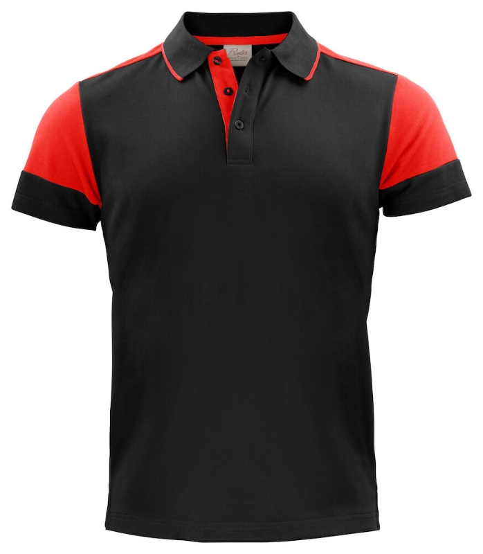 POLO MANGA CORTA MEZCLA  NEGRO/ROJO (226