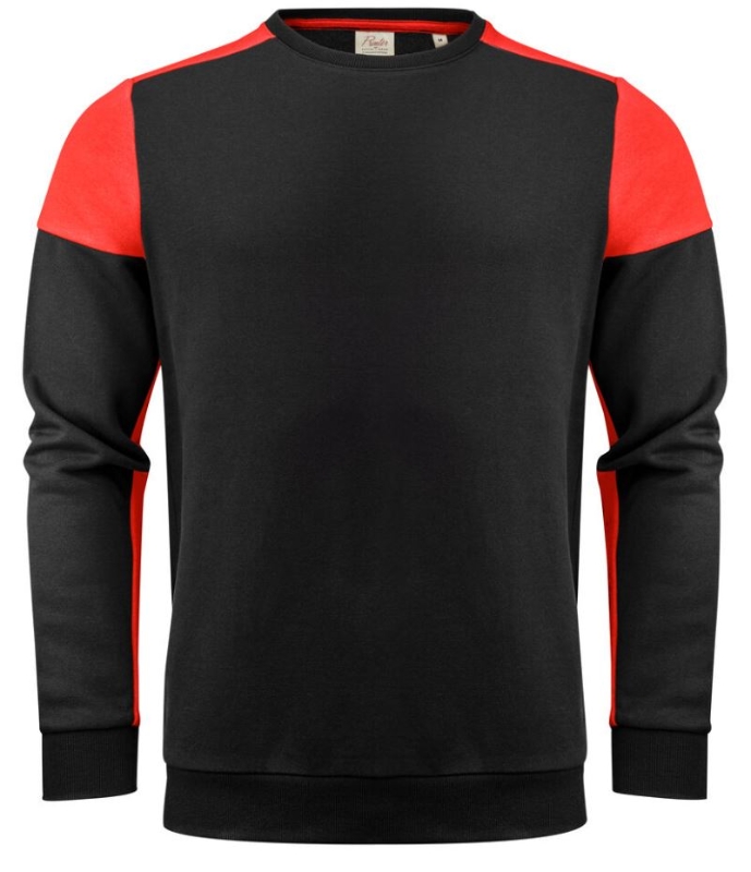 SUDADERA NEGRO/ROJO CUELLO REDONDO (2262