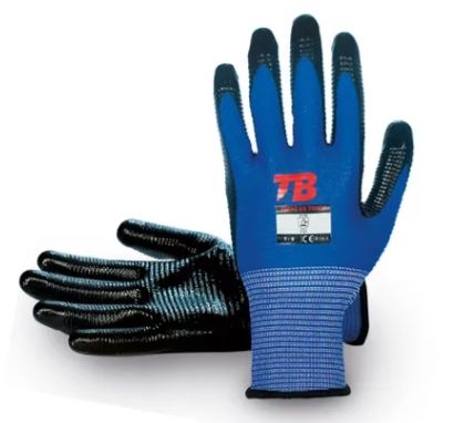 GUANTE FINO NITRILO AZUL/NEGRO 4121A (70