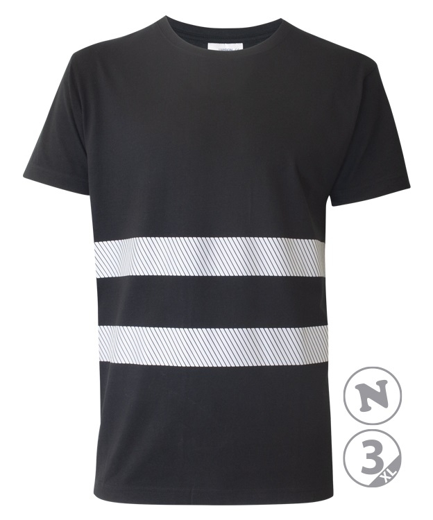 CAMISETA MANGA CORTA ALGODÓN NEGRO REFLE