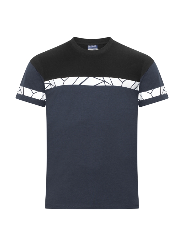 CAMISETA MANGA CORTA MEZCLA MARINO/NEGRO