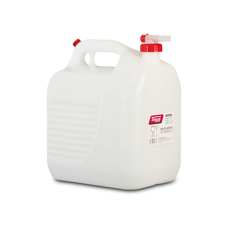 BIDON BLANCO 20L CON GRIFO TRASV.LIQ ALIM 345X234X377mm