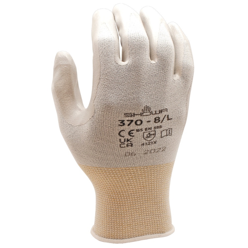 GUANTE NYLON PALMA NITRILO GRIS XL (T-9) (SHOWA 370 BLANCO)