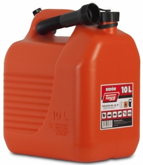 BIDON NARANJA 10L CON CANULA TRASV.LIQ CARBUR. 265X200X307mm