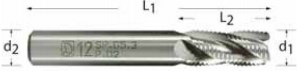 FRESA FRONTAL DESBASTE 4C M/CIL S/C HSS SINTERIZADO Ø8x19/69mm