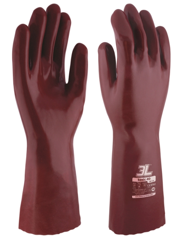 GUANTE PVC ROJO 40 cms M (T-8) (SP-14)