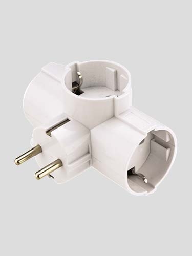 ADAPTADOR SCHUKO 1 MACHO/3 HEMBRAS 3500W (LADRON)