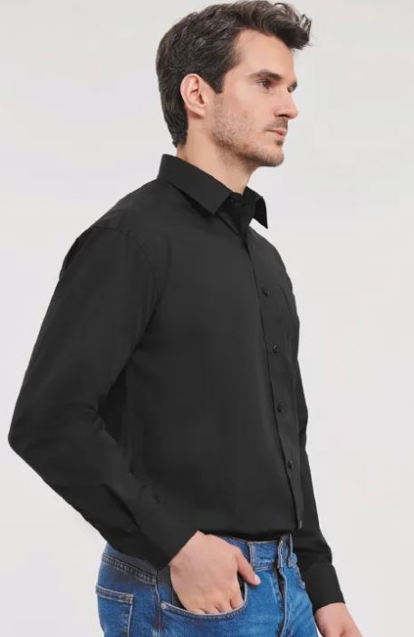 CAMISA POPELIN NEGRA M/L T-L (R-934M)