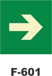 SENAL PVC 210X210 FLECHA DERECHA EVACUACION (F601)