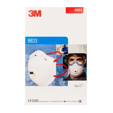 3M CAJA 10 UDES MASCARILLA DESECHABLE 8833 FFP3 C/VALVULA